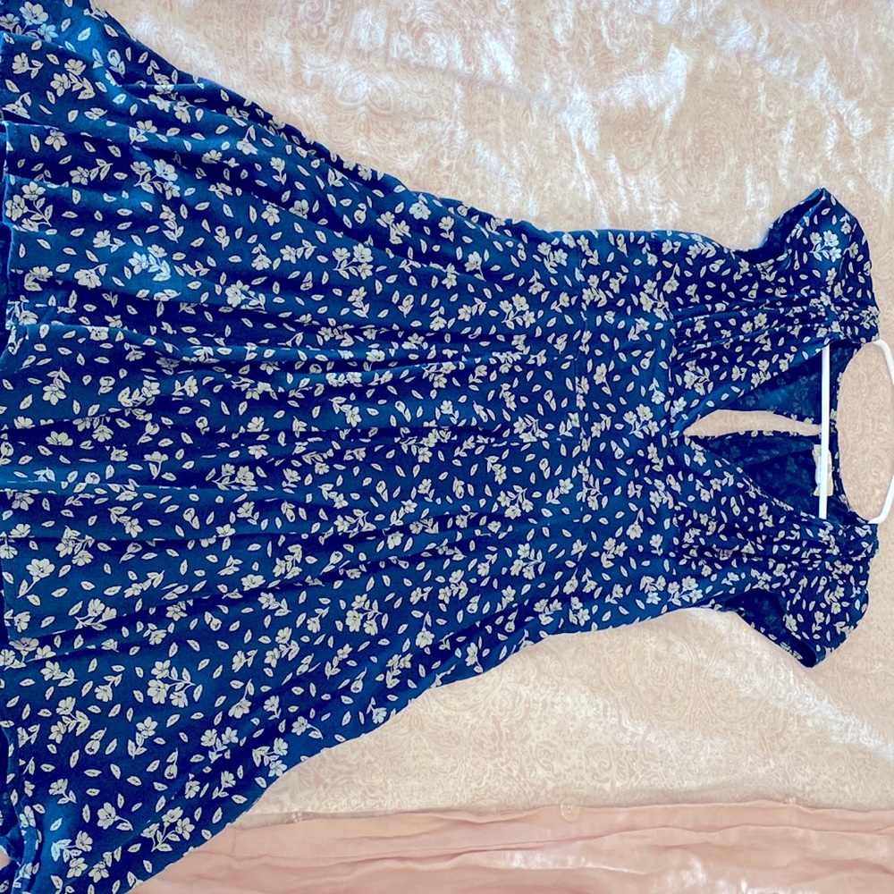 Light weight blue cut out dress